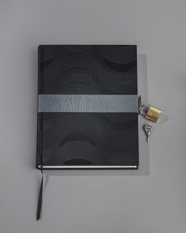 Tagebuch Damastgewebe mit Schloss